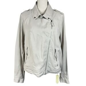 BLANKNYC Anthropologie X-Large Breezy Moto Jacket Full-Zip Pockets Long Sleeves